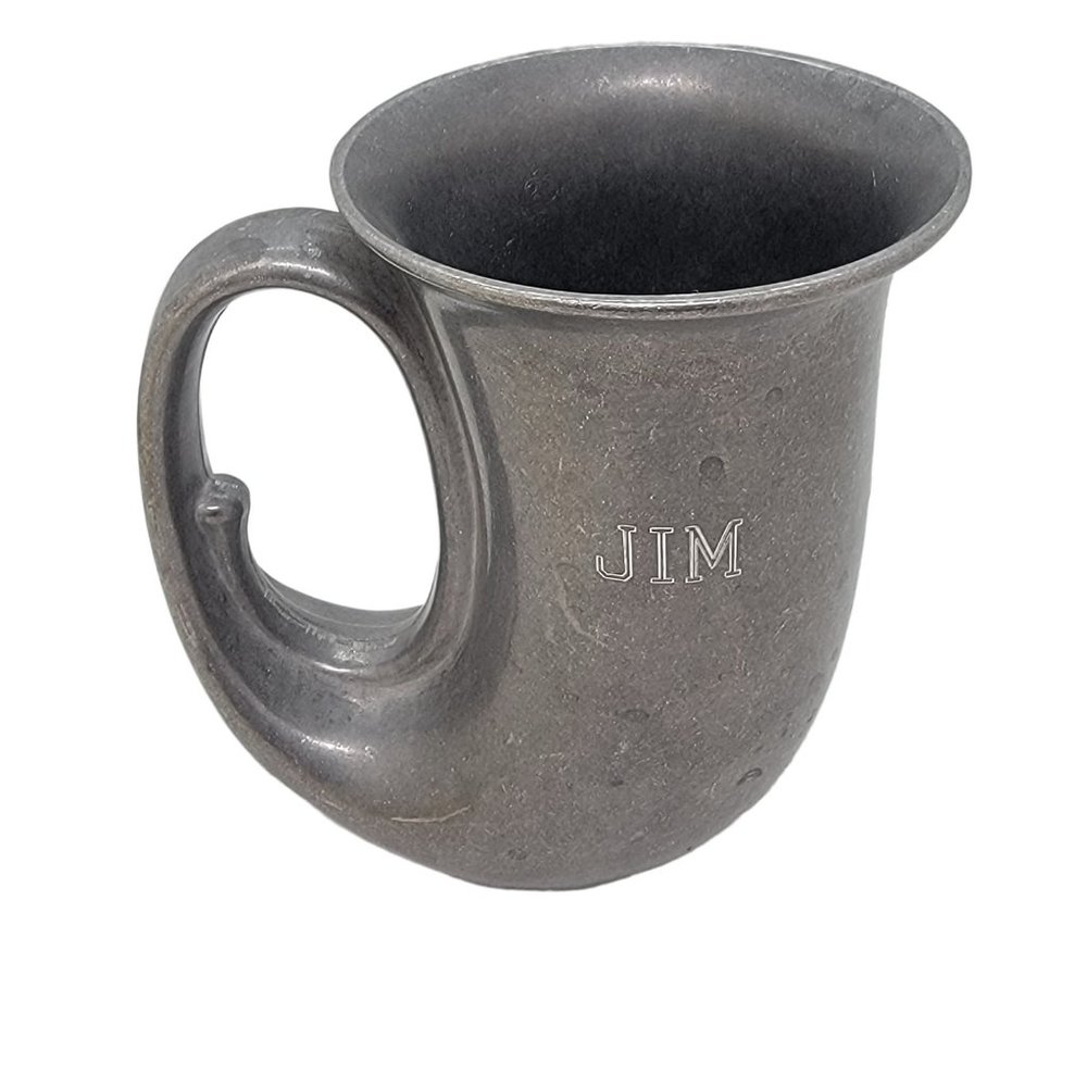 ⭐Mug Vintage PCI Things Remembered Pewter Tavern French Horn Engraved Jim Silver